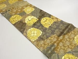 雲母染兎に花鳥・笹蔓緞子・道長取り模様織出し袋帯